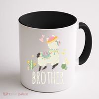 Brother Llama Great Gift Christmas Matching Family Tribe Boy Gift Coffee Mug thumb 1