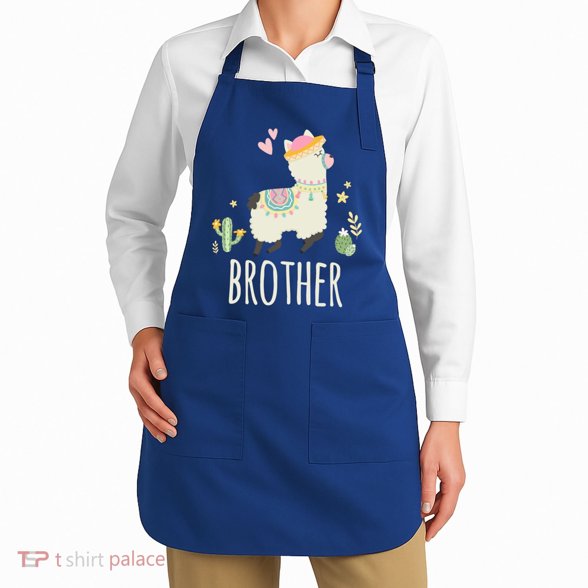 Brother Llama Great Gift Christmas Matching Family Tribe Boy Gift Apron
