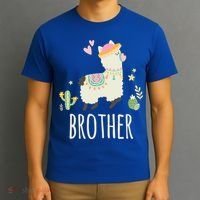 Brother Llama Great Gift Christmas Matching Family Tribe Boy Gift T-Shirt thumb 3