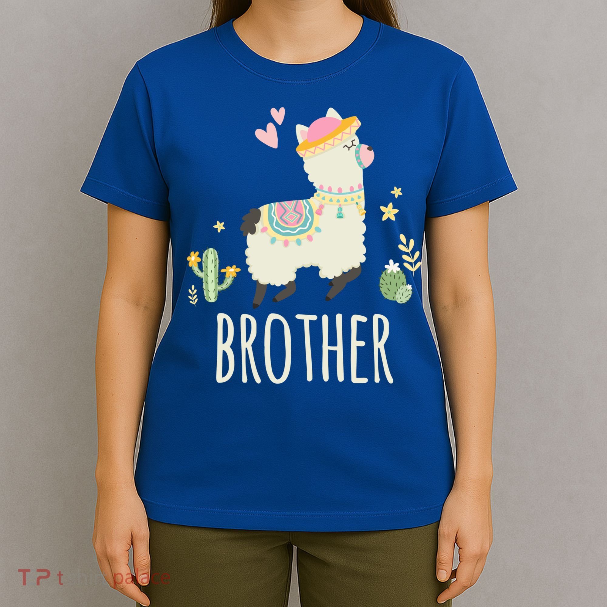 Brother Llama Great Gift Christmas Matching Family Tribe Boy Gift T-Shirt