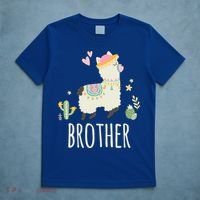 Brother Llama Great Gift Christmas Matching Family Tribe Boy Gift T-Shirt thumb 5