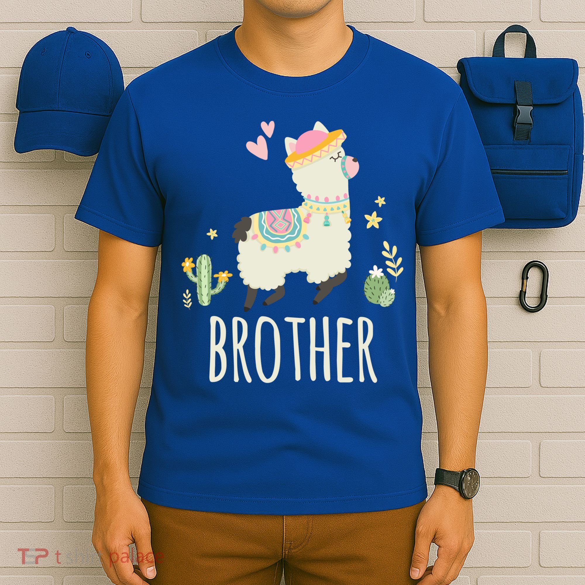 Brother Llama Great Gift Christmas Matching Family Tribe Boy Gift T-Shirt