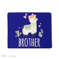 Brother Llama Great Gift Christmas Matching Family Tribe Boy Gift Mousepad thumb 0