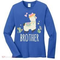 Brother Llama Great Gift Christmas Matching Family Tribe Boy Gift Women's Long Sleeve Shirt thumb 0