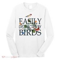 Bird Lovers Gifts For Women Men Gift Easily Distracted By Birds Gift Long Sleeve Shirt thumb 0