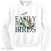 Bird Lovers Gifts For Women Men Gift Easily Distracted By Birds Gift Kids Sweatshirt thumb 0