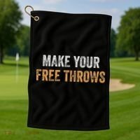 Basketball Lovers Gifts Make Your Free Throws Golf Towel thumb 1