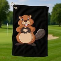 Beaver Lover Girl Women Golf Towel thumb 1