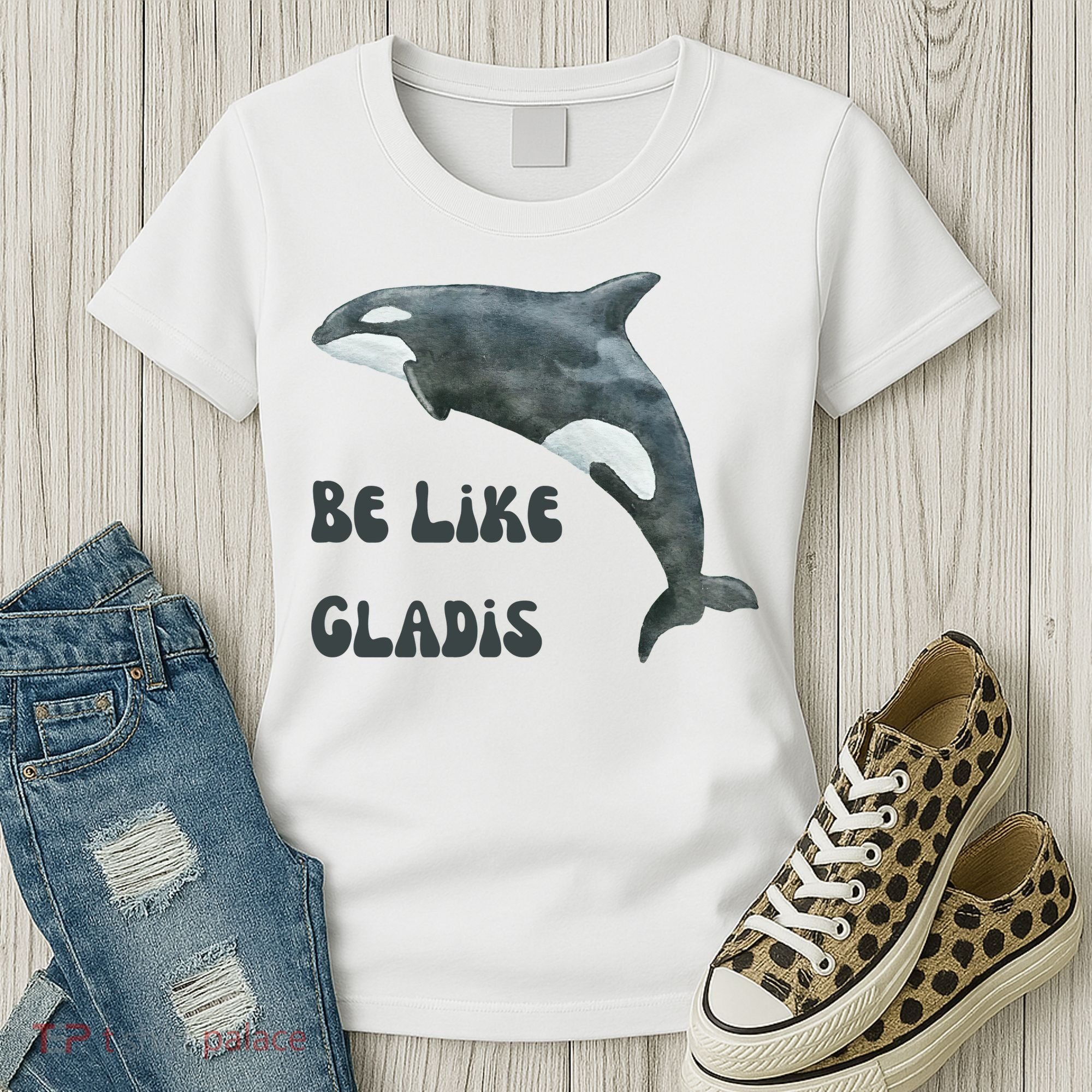 Be Like Gladis The Yacht Sinking Killer Whale Sink The Rich With White Gladys Women's T-Shirt