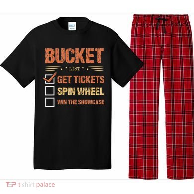 Bucket List Get Tickets Spin Wheel Win The Showcase Checkbox Pajama Set