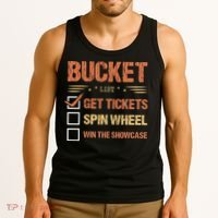 Bucket List Get Tickets Spin Wheel Win The Showcase Checkbox Tank Top thumb 3