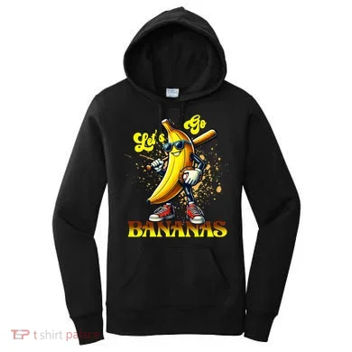 Baseball LetS Go Bananas Women's Hoodie