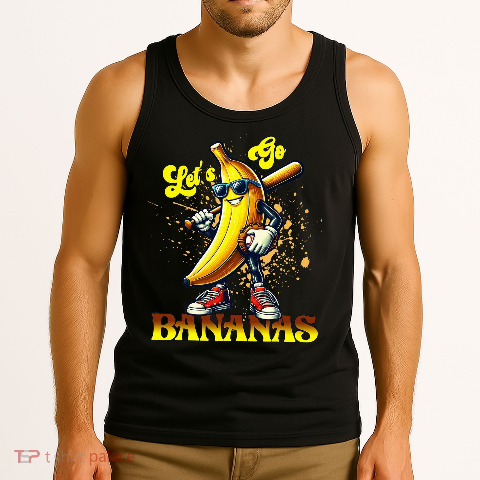 Baseball LetS Go Bananas Tank Top
