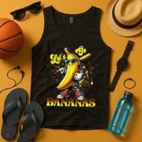 Baseball LetS Go Bananas Tank Top thumb 4