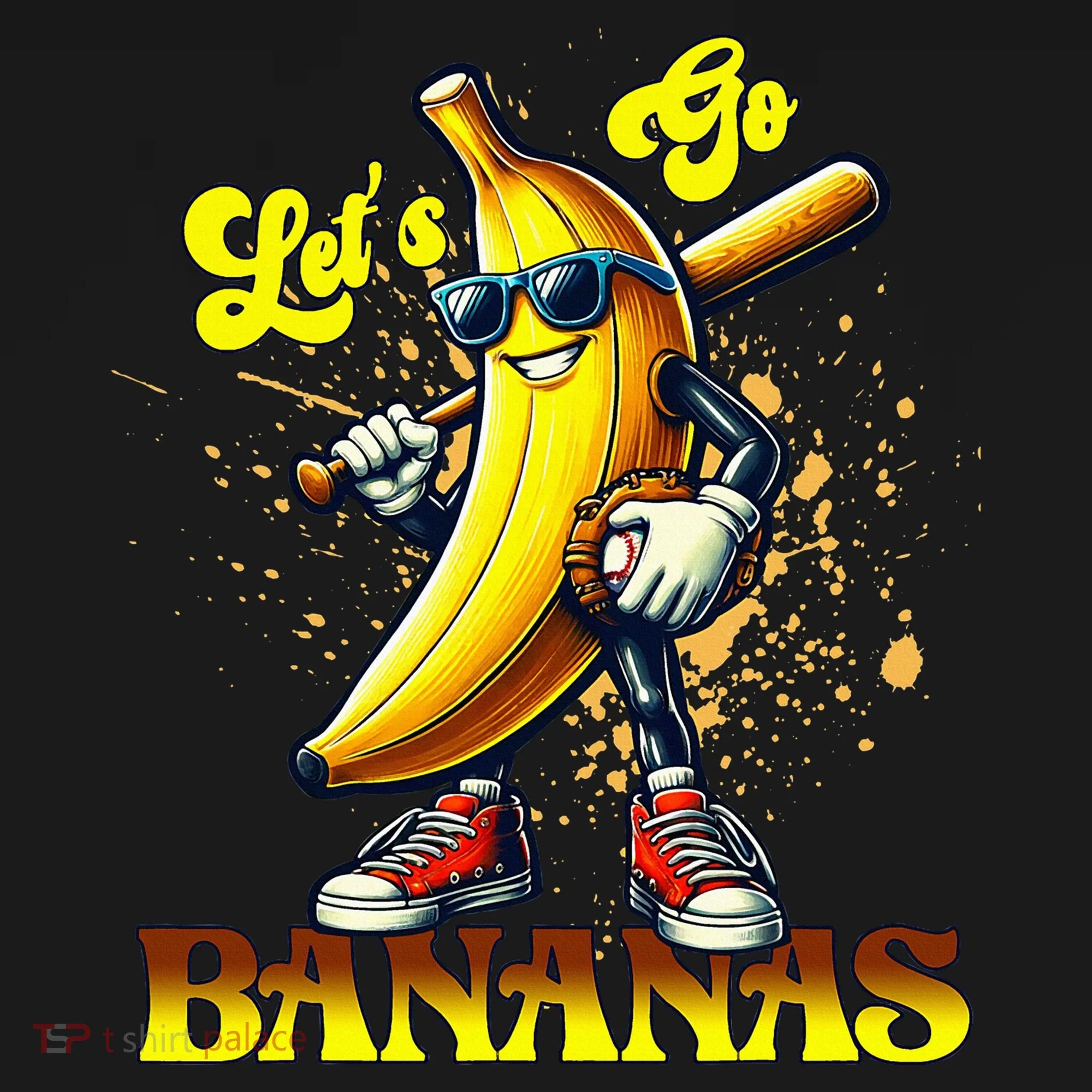 Baseball LetS Go Bananas Kids Long Sleeve Shirt