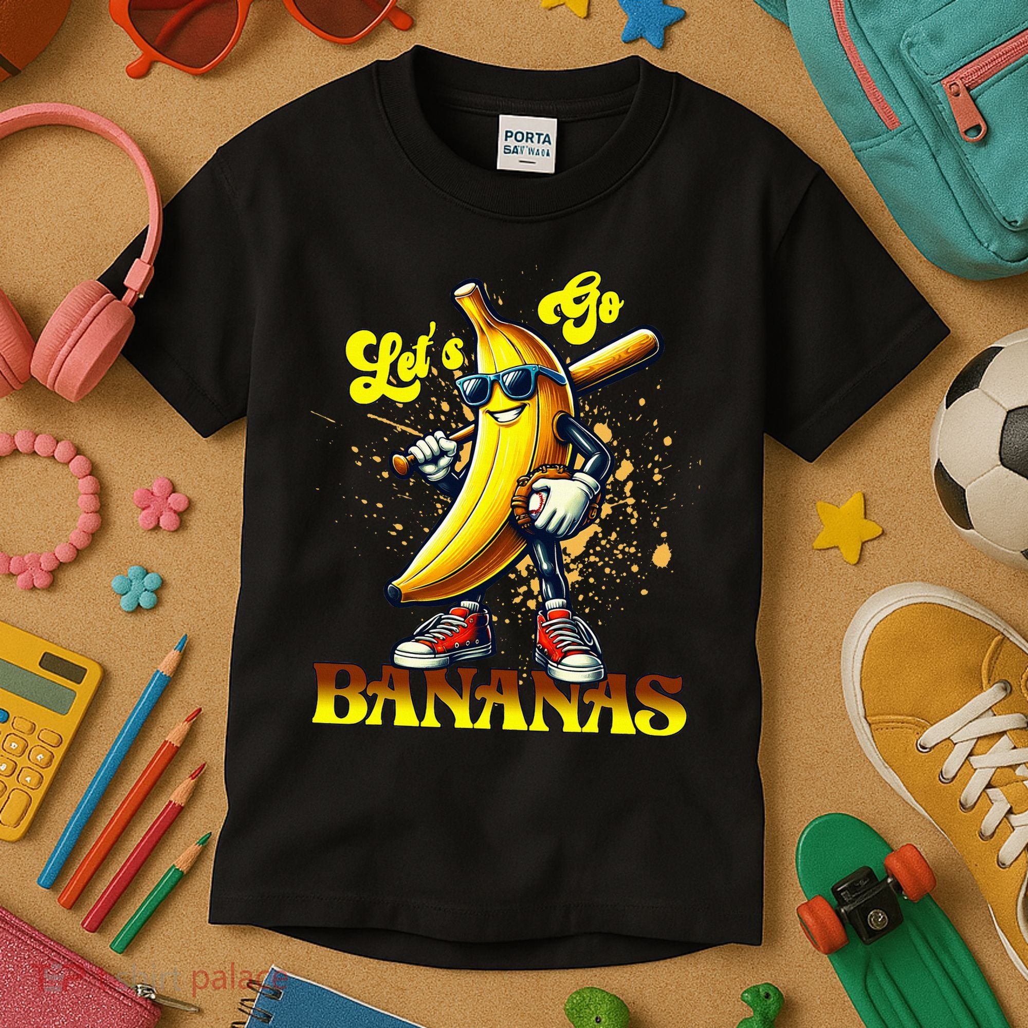 Baseball LetS Go Bananas Kids T-Shirt