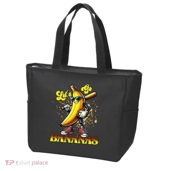 Baseball LetS Go Bananas Tote Bag