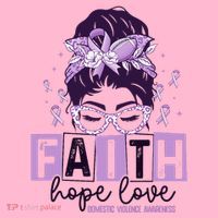 Believe Love Hope Purple Ribbon Domestic Violence Awareness Coaster thumb 2