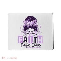 Believe Love Hope Purple Ribbon Domestic Violence Awareness Mousepad thumb 0