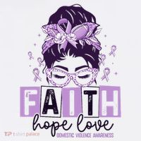 Believe Love Hope Purple Ribbon Domestic Violence Awareness Mousepad thumb 1
