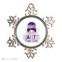 Believe Love Hope Purple Ribbon Domestic Violence Awareness Ornament thumb 0