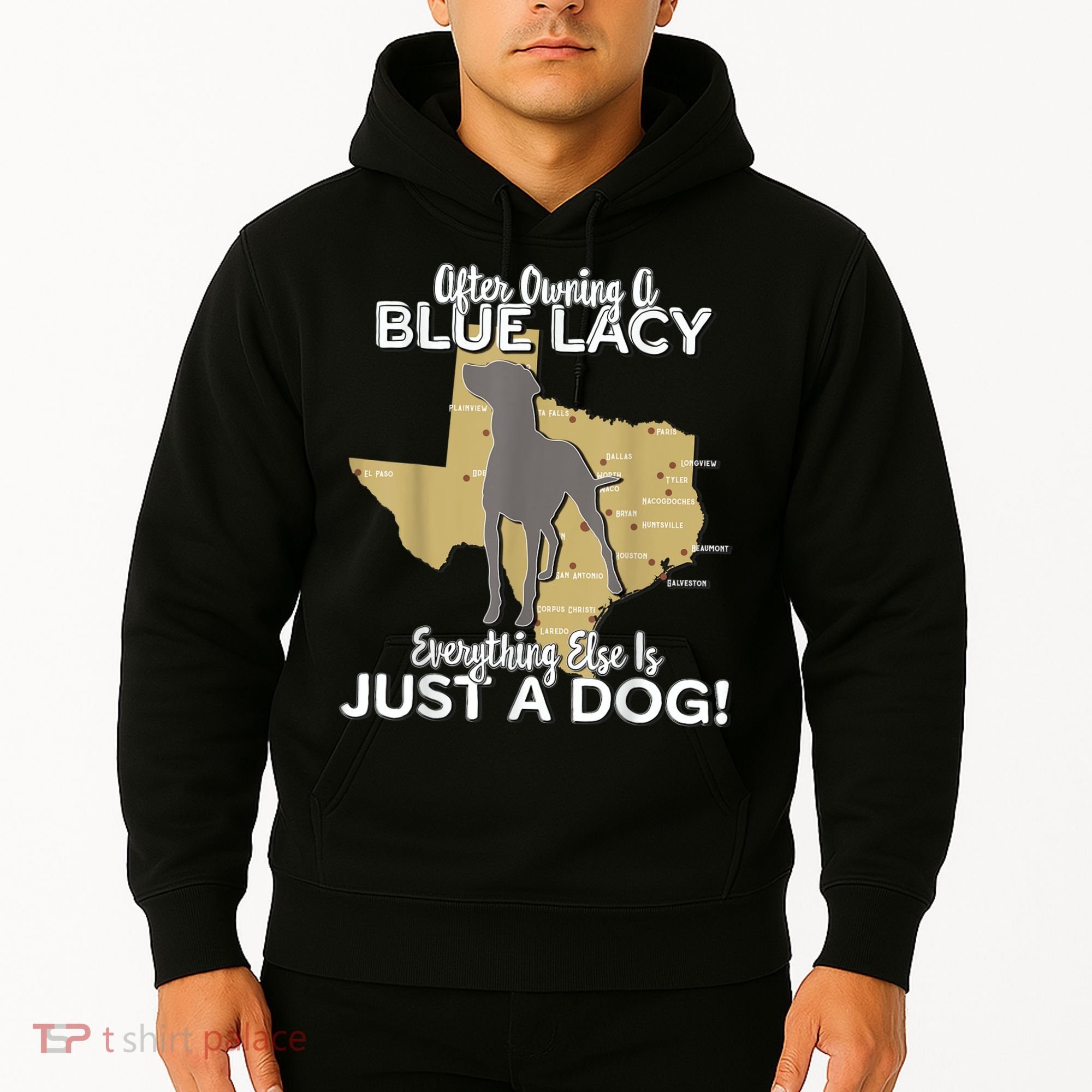 Blue Lacy Hunting Dog Texas State Dog Hoodie