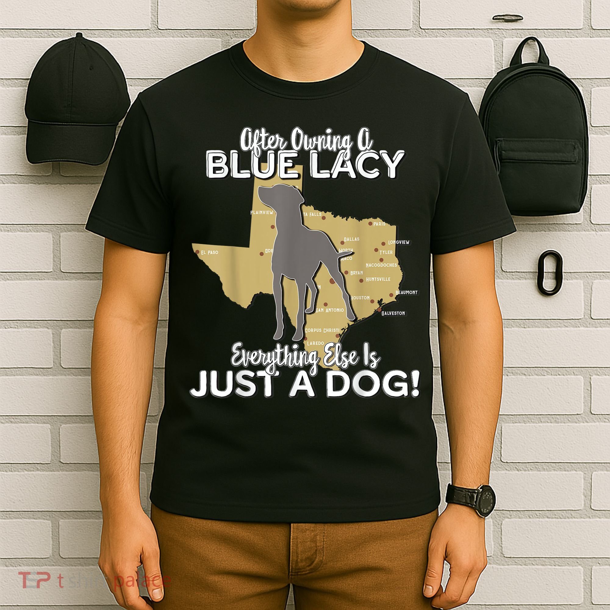 Blue Lacy Hunting Dog Texas State Dog T-Shirt