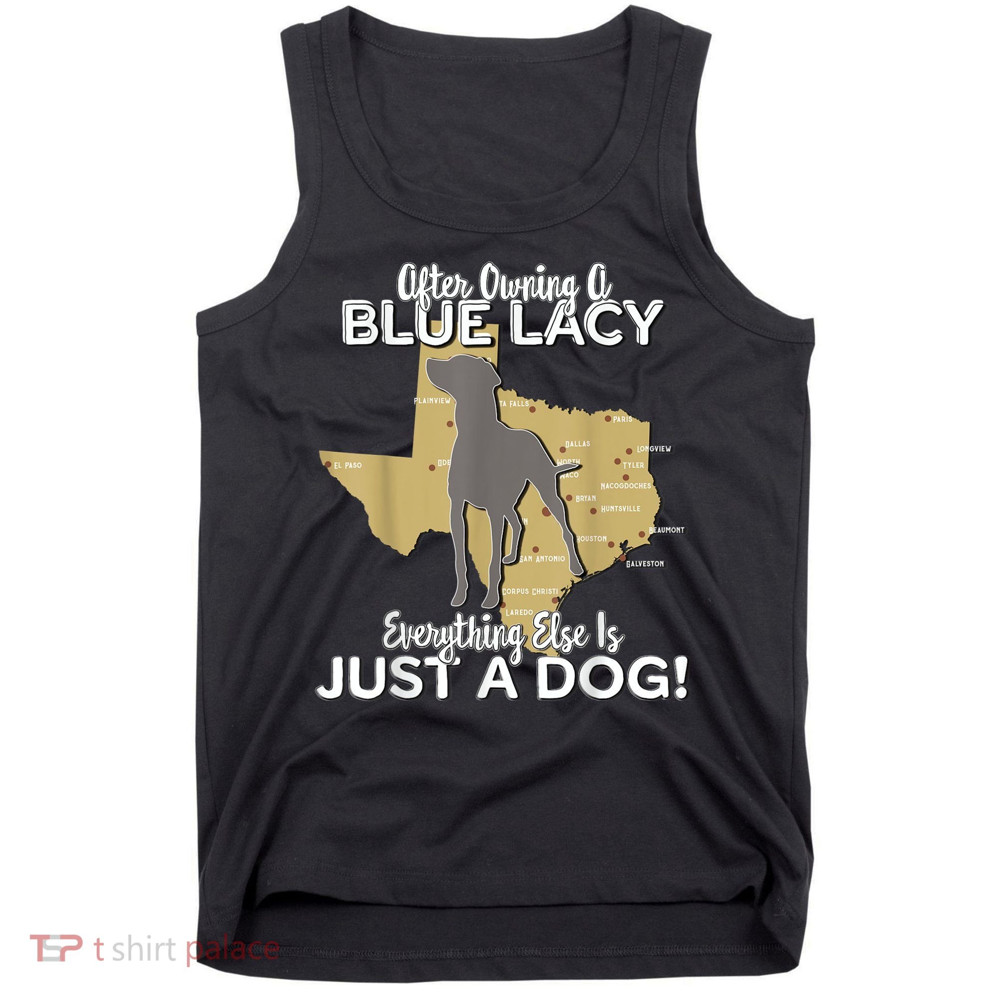 Blue Lacy Hunting Dog Texas State Dog Tank Top