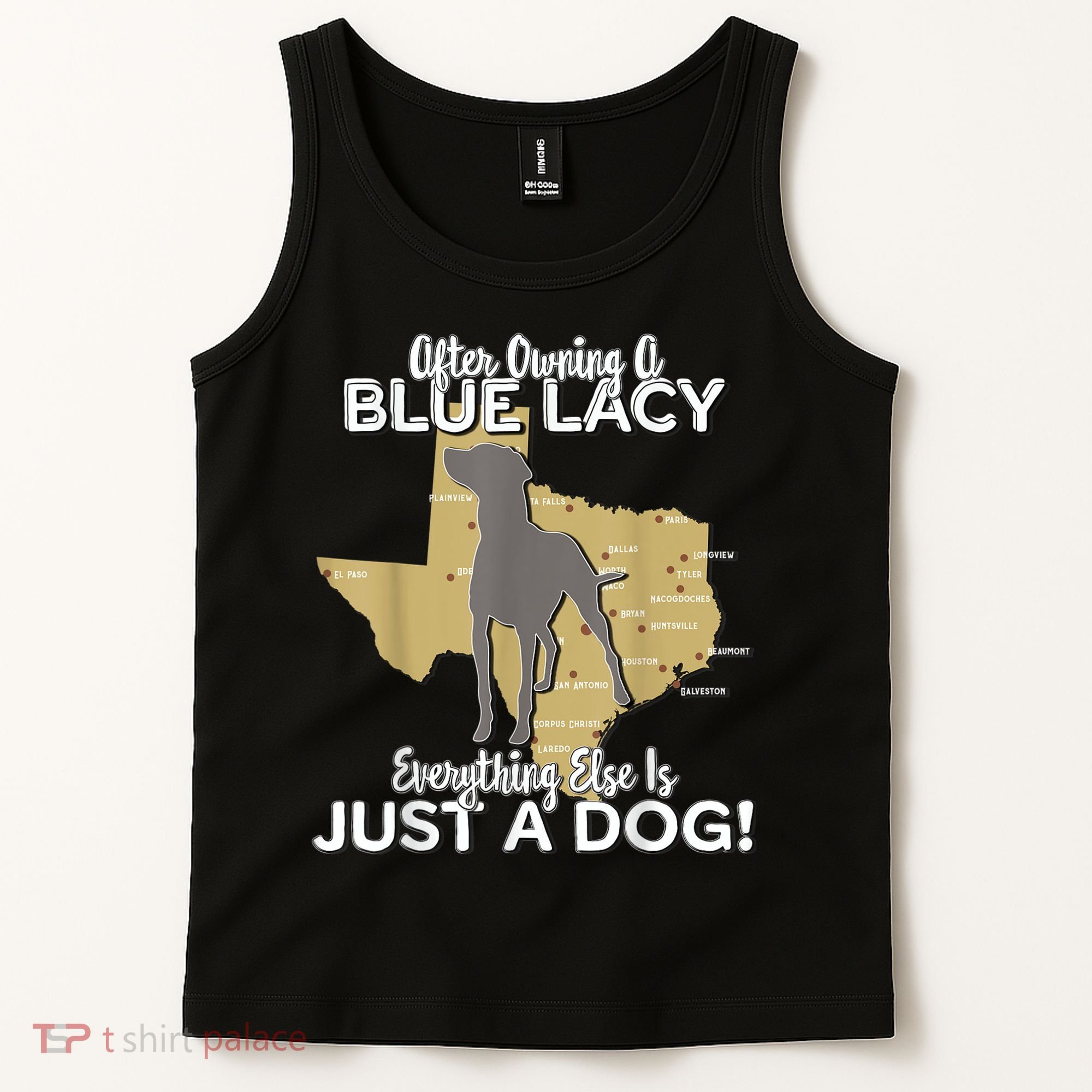 Blue Lacy Hunting Dog Texas State Dog Tank Top