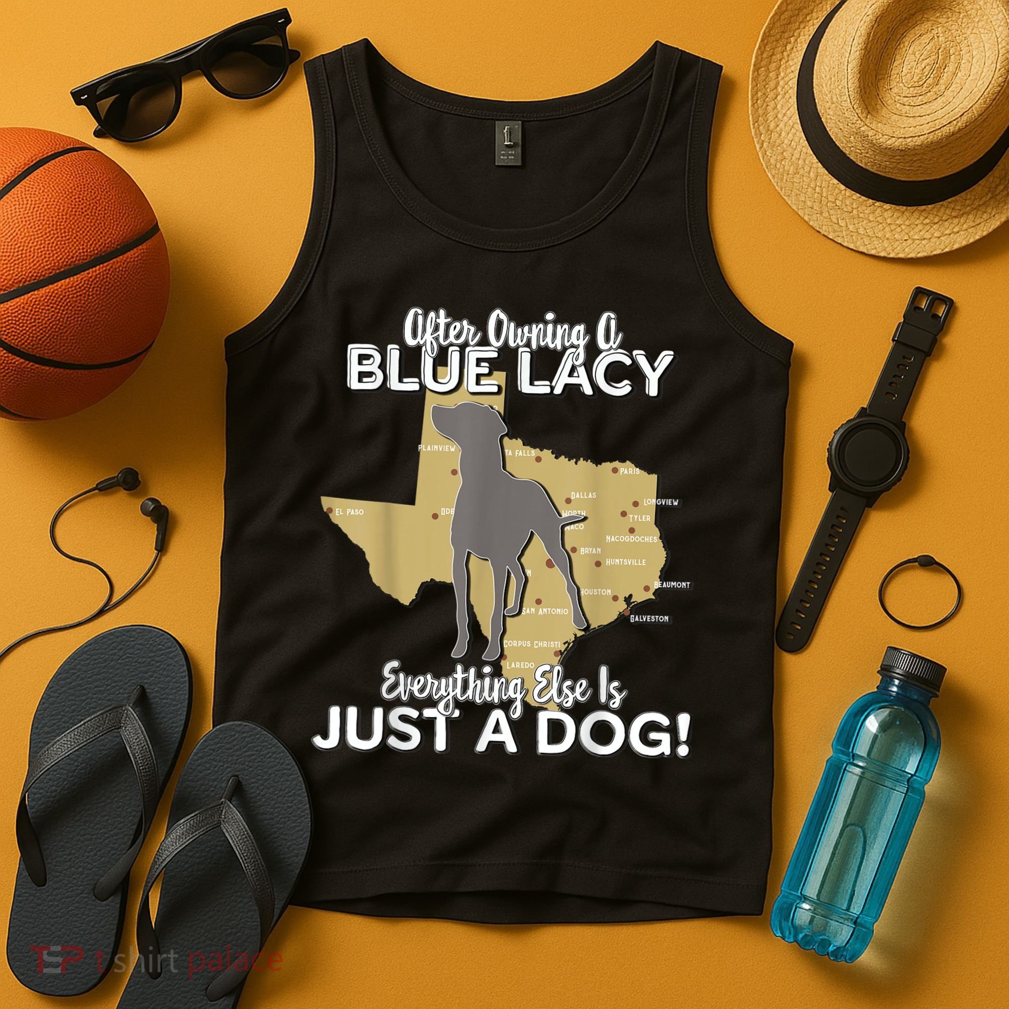 Blue Lacy Hunting Dog Texas State Dog Tank Top
