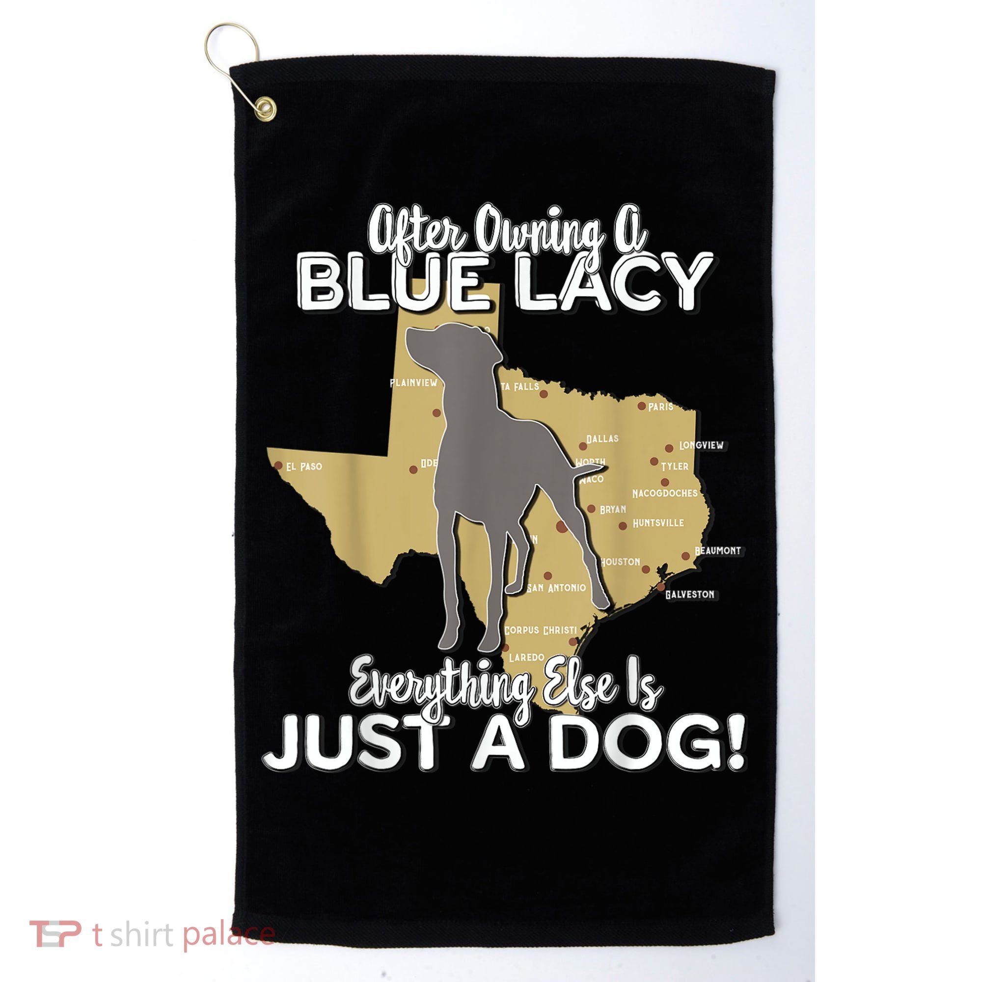 Blue Lacy Hunting Dog Texas State Dog Golf Towel