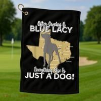 Blue Lacy Hunting Dog Texas State Dog Golf Towel thumb 1
