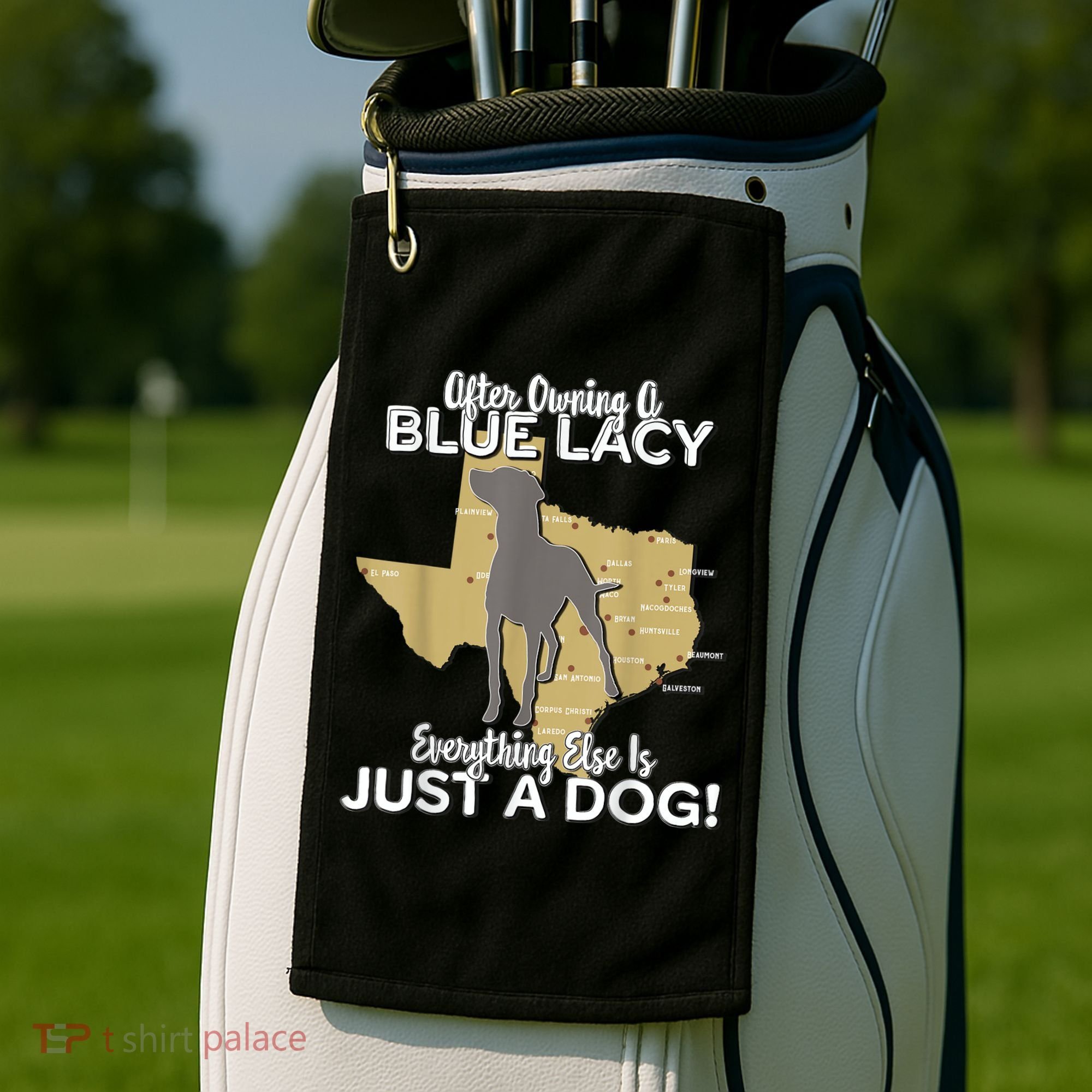 Blue Lacy Hunting Dog Texas State Dog Golf Towel