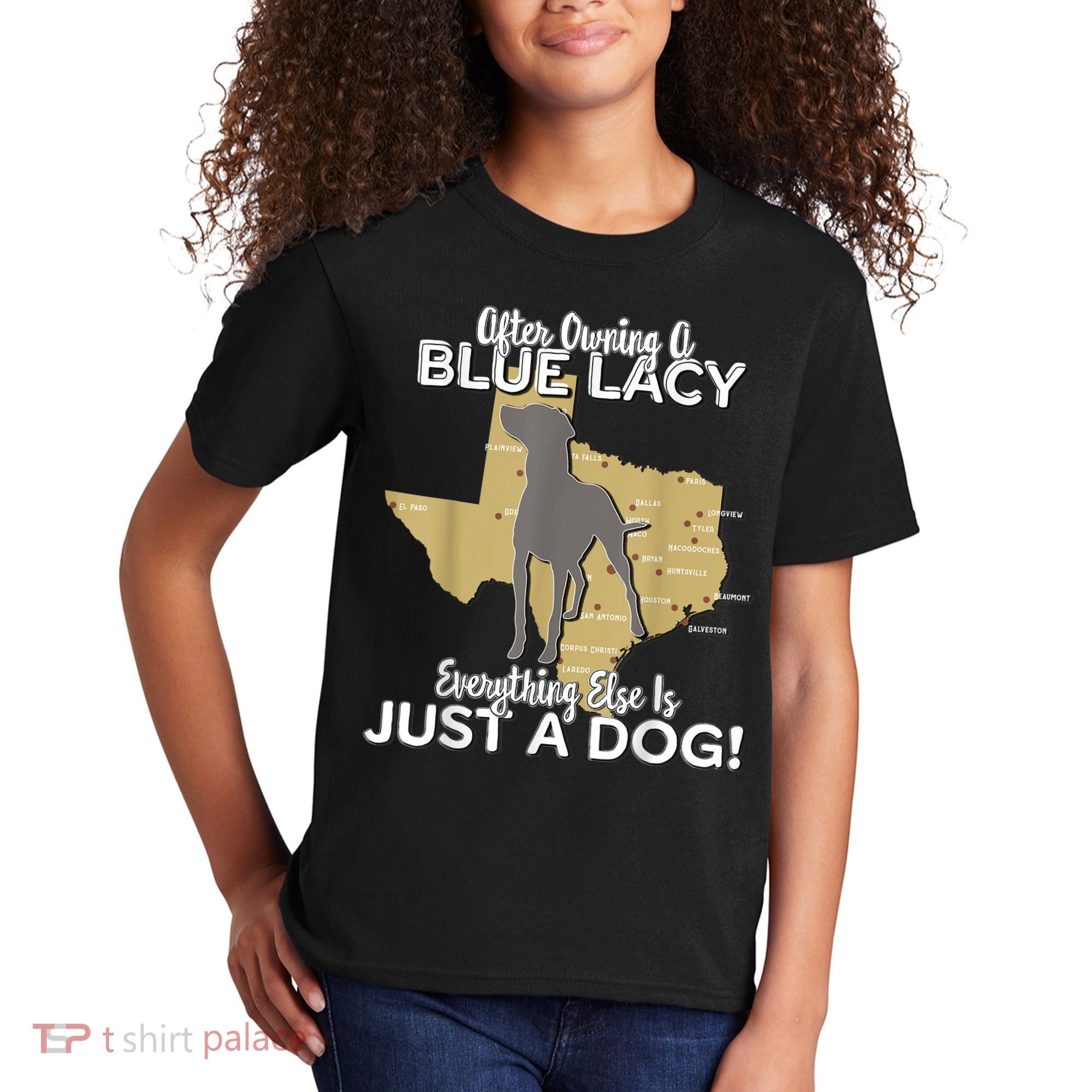 Blue Lacy Hunting Dog Texas State Dog Kids T-Shirt