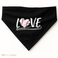 Baseball Love Heart Summer Sport USA-Made Doggie Bandana thumb 0