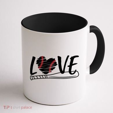 Baseball Love Heart Summer Sport Coffee Mug back