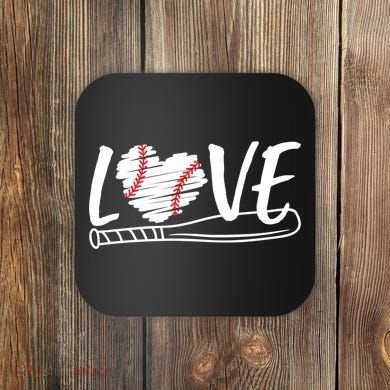 Baseball Love Heart Summer Sport Coaster