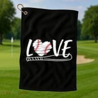 Baseball Love Heart Summer Sport Golf Towel thumb 1