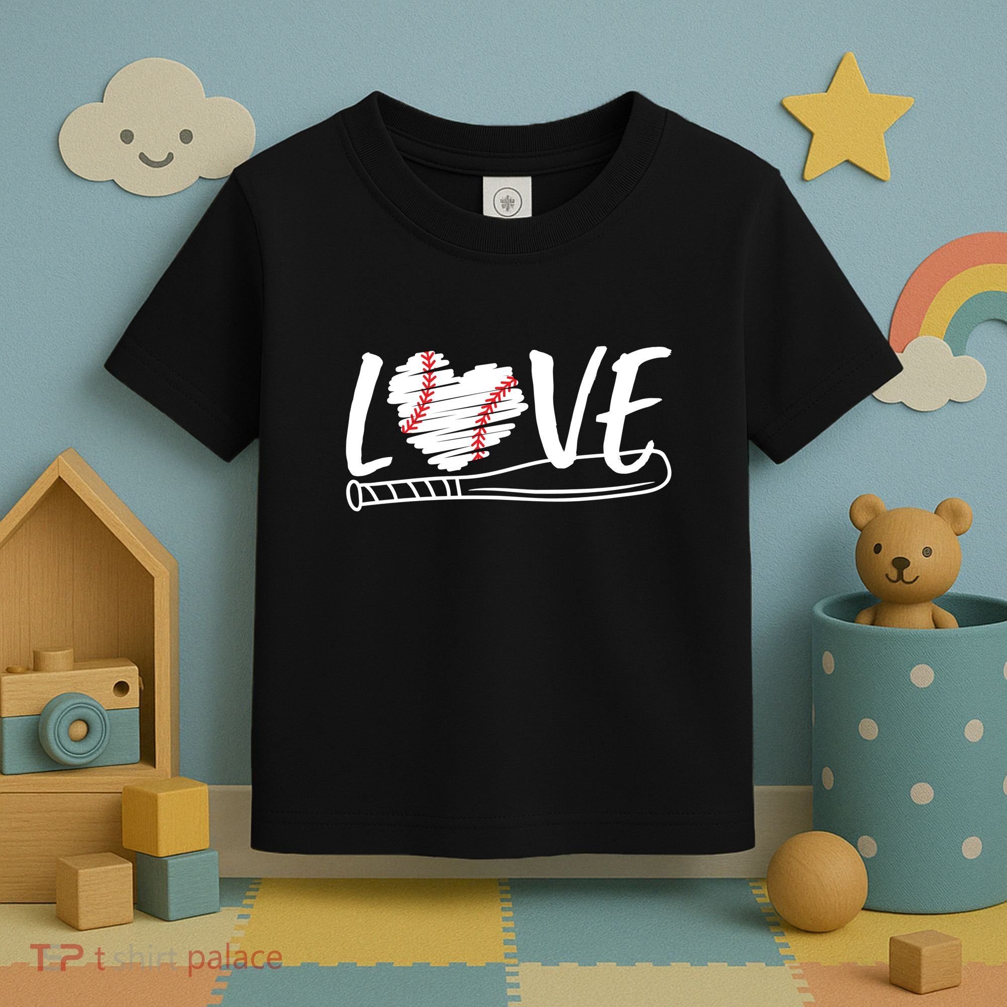 Baseball Love Heart Summer Sport Toddler T-Shirt