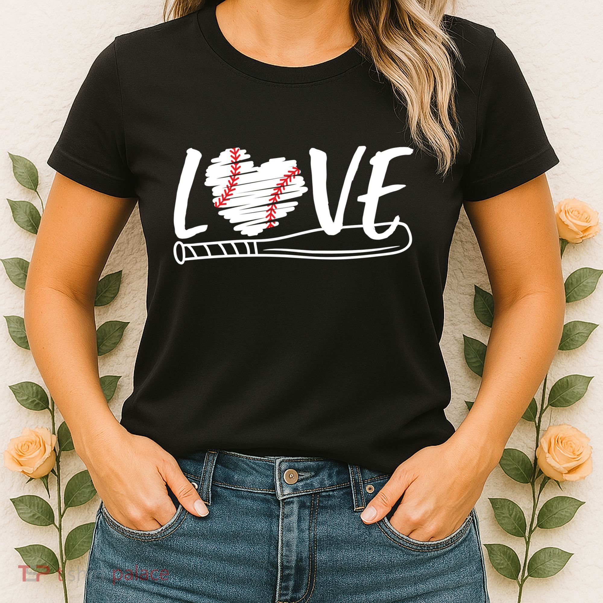 Baseball Love Heart Summer Sport Women's T-Shirt