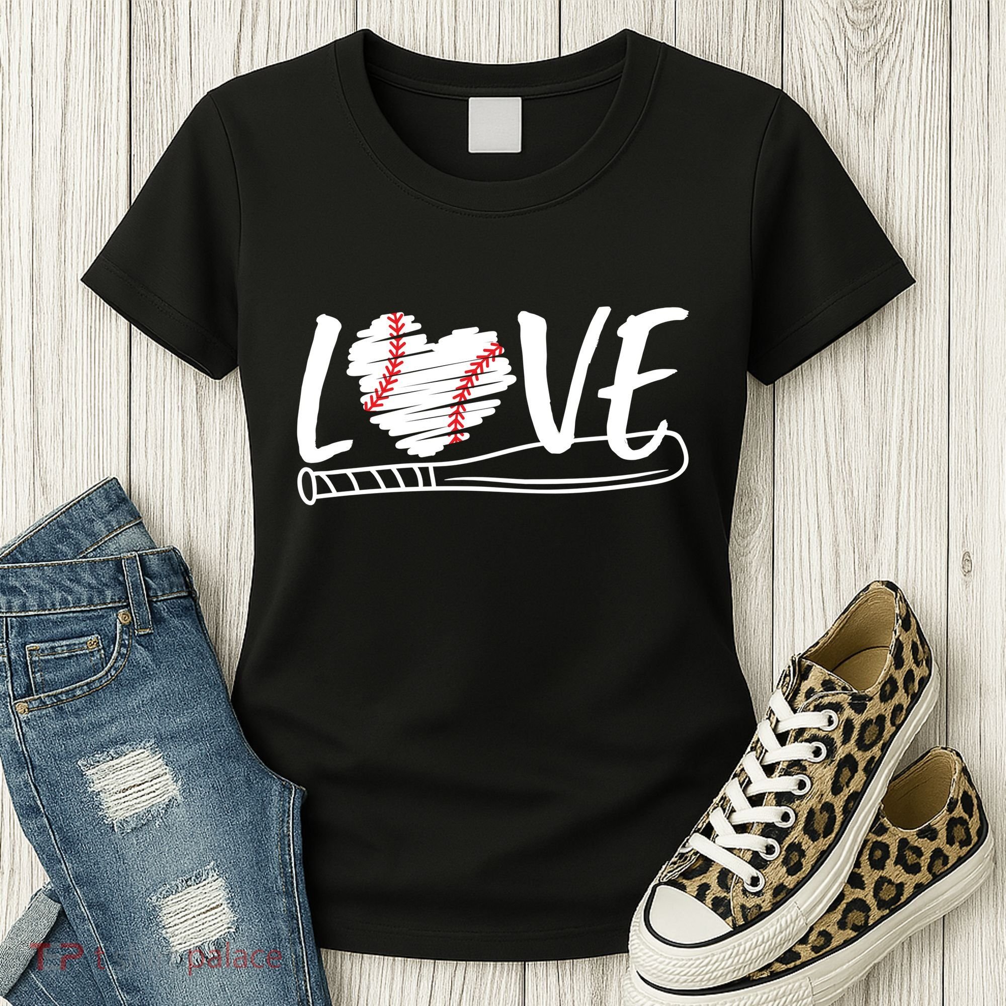 Baseball Love Heart Summer Sport Women's T-Shirt