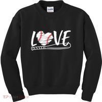 Baseball Love Heart Summer Sport Kids Sweatshirt thumb 0