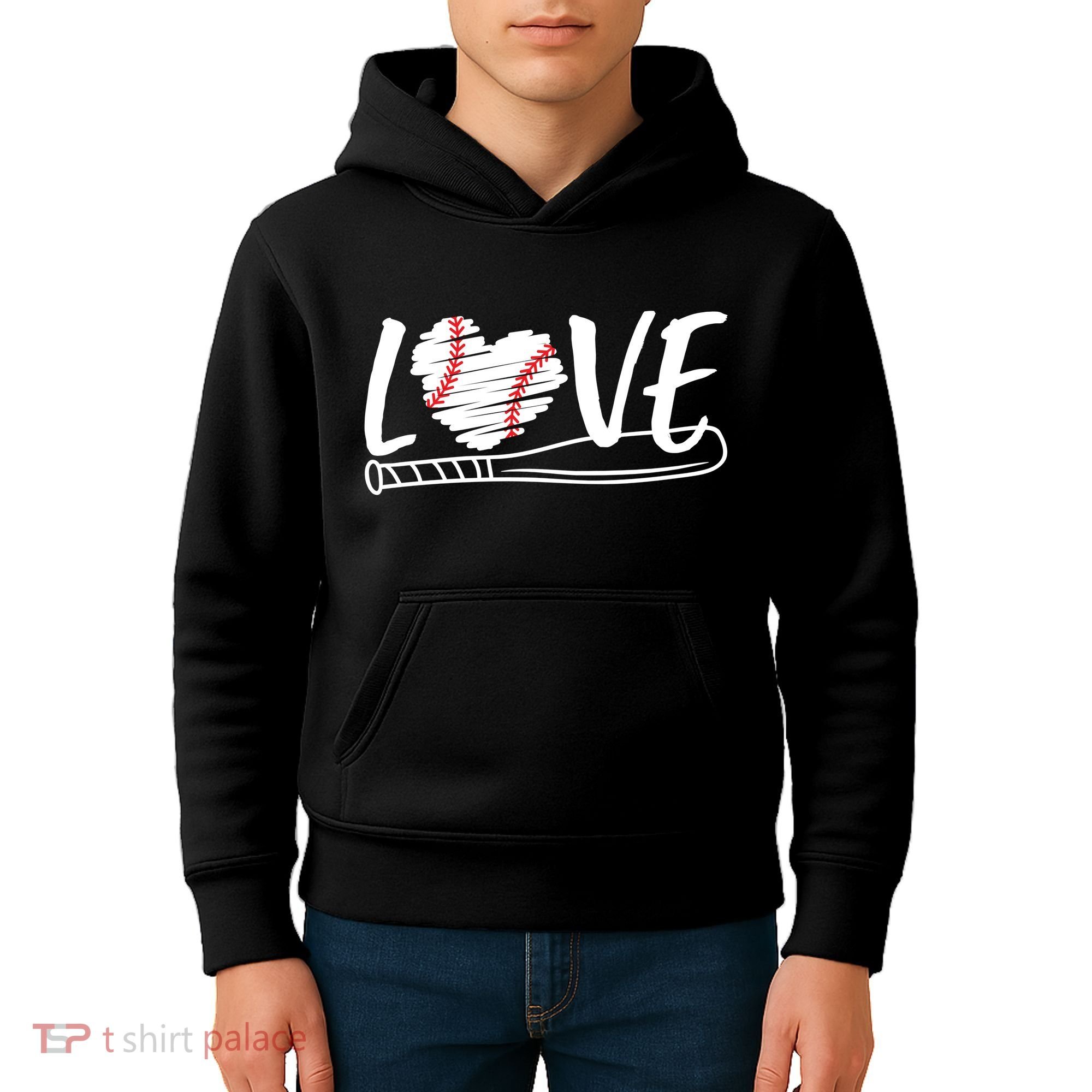 Baseball Love Heart Summer Sport Kids Hoodie