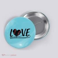 Baseball Love Heart Summer Sport Button thumb 0