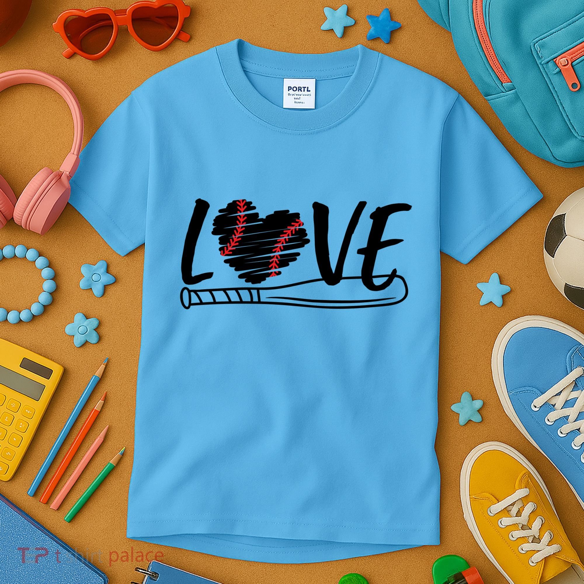 Baseball Love Heart Summer Sport Kids T-Shirt