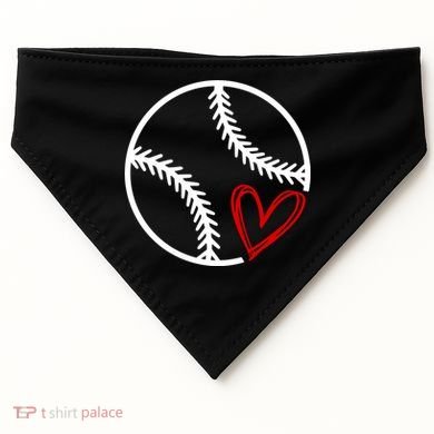 Baseball Lovers Heart USA-Made Doggie Bandana
