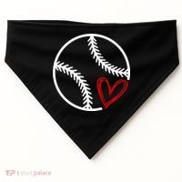 Baseball Lovers Heart USA-Made Doggie Bandana thumb 0