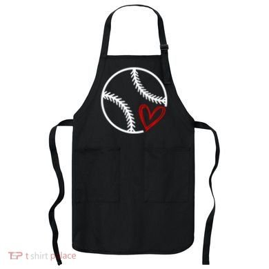Baseball Lovers Heart Apron