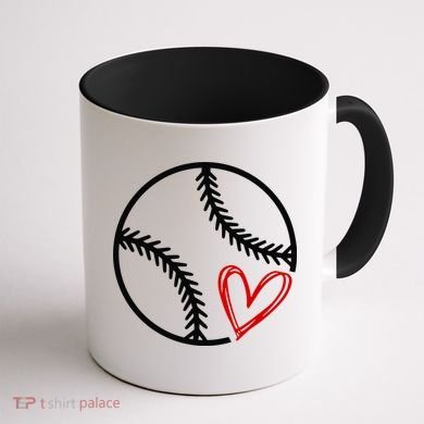 Baseball Lovers Heart Coffee Mug back