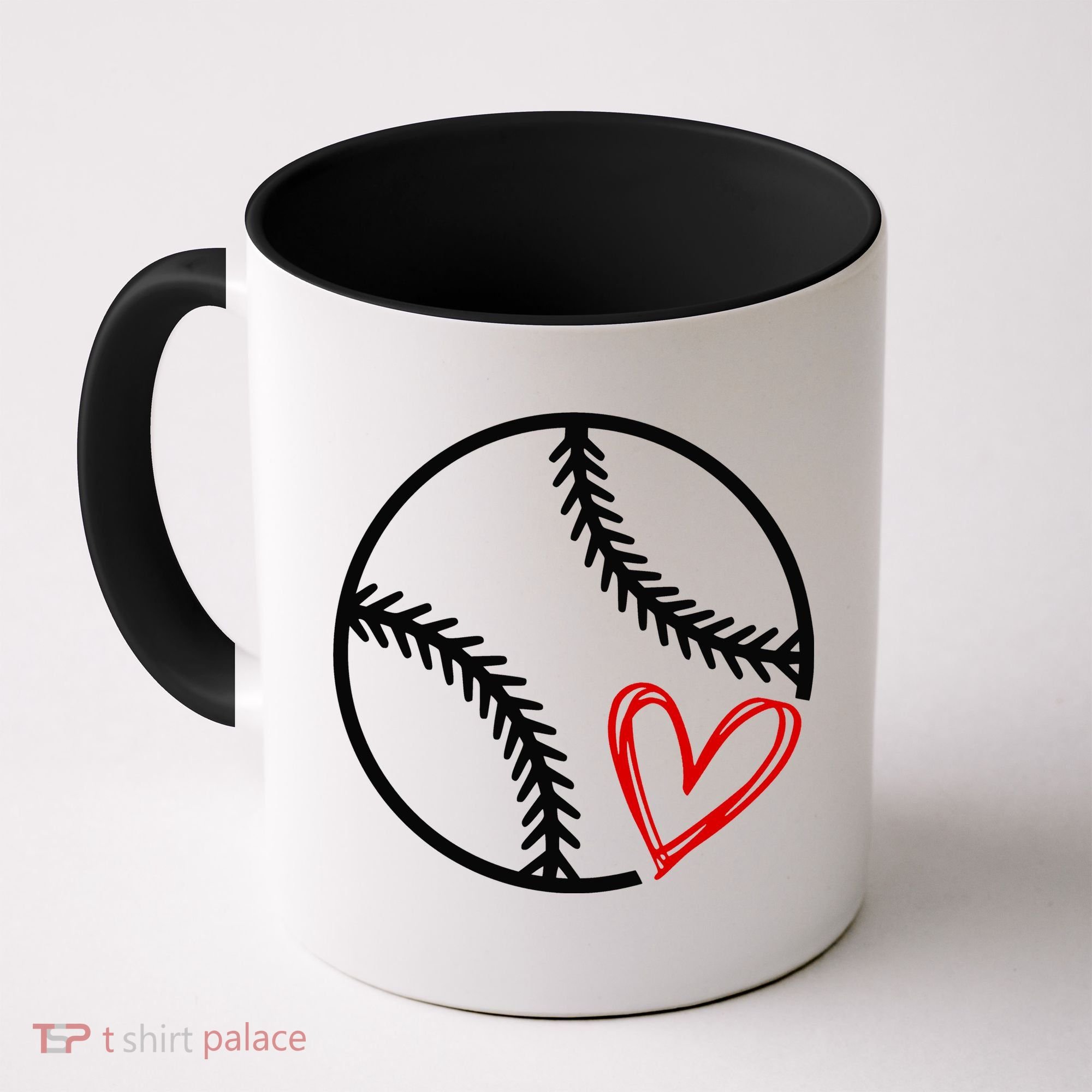 Baseball Lovers Heart Coffee Mug